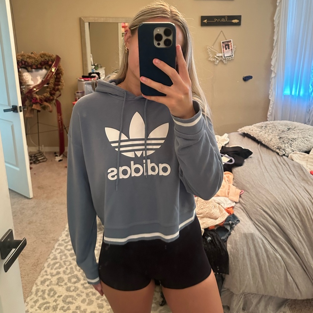 Adidas Originals Active Icons Cropped Hoodie Sweatshirt
